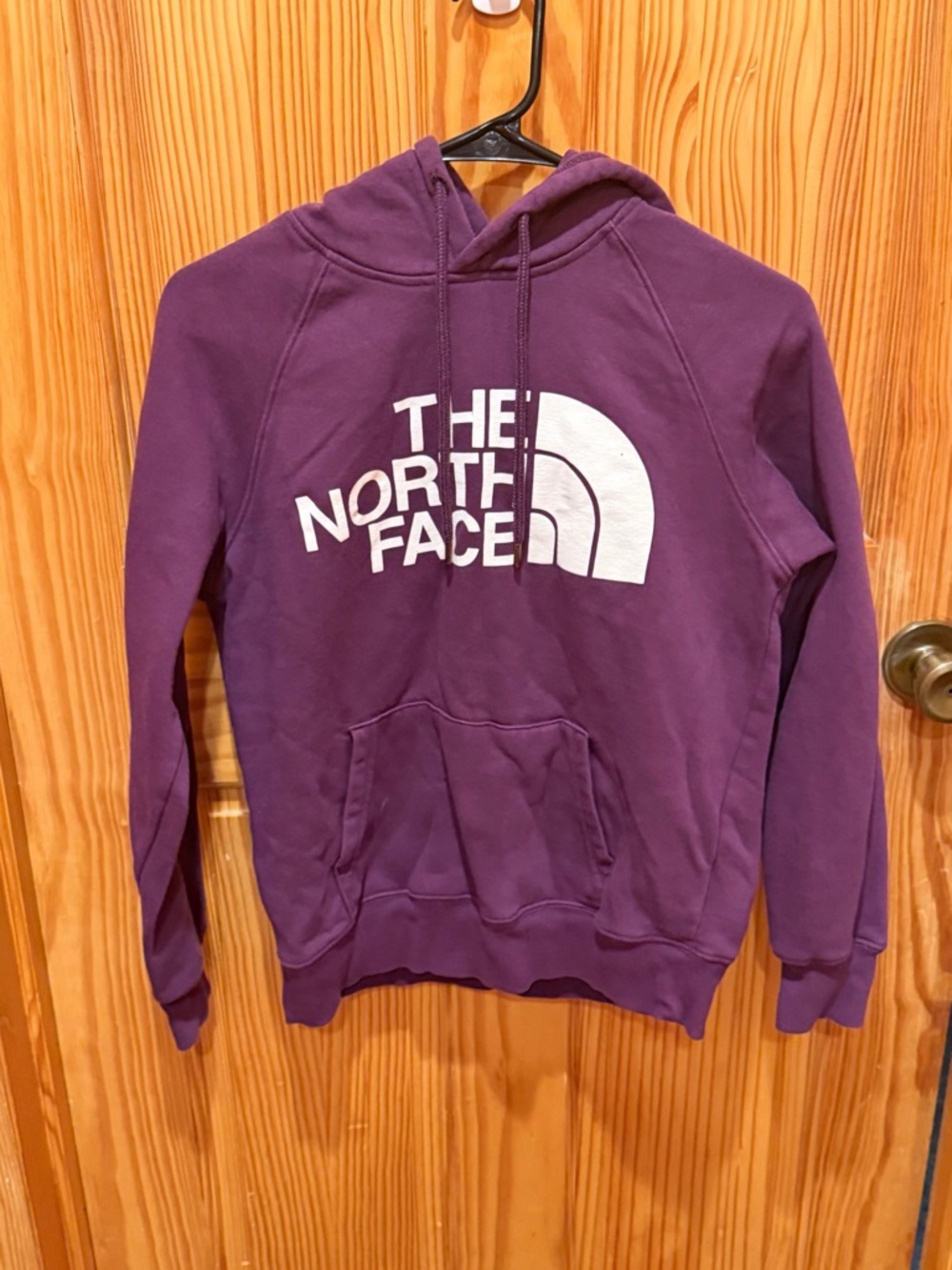 The North Face Purple Hoodie with White Logo